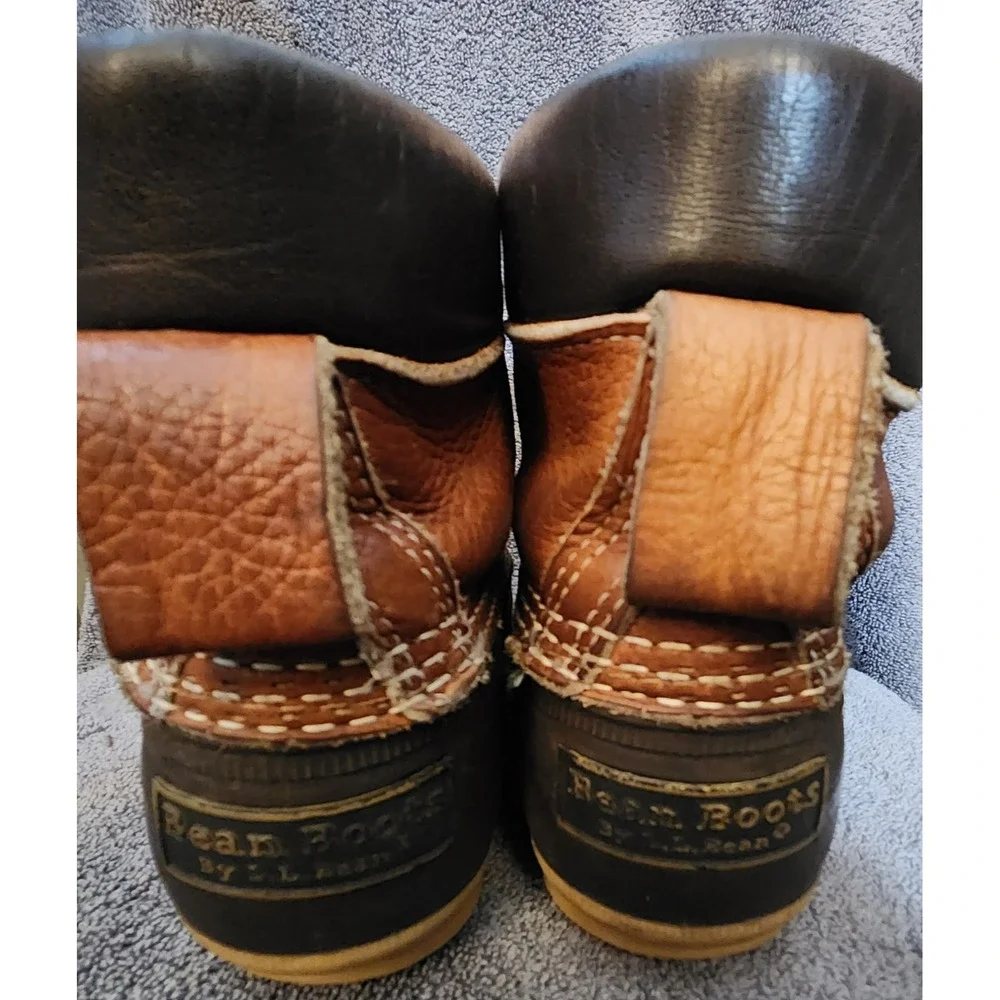 L.L.Bean Padded Collar Boots Women 7M Brown Duck Waterproof Leather Excellent